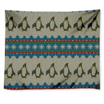 Xmas Penguin Pattern Print Tapestry