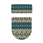 Xmas Penguin Pattern Print Toilet Lid And Tank Cover Set