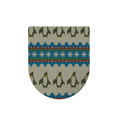 Xmas Penguin Pattern Print Toilet Lid Cover