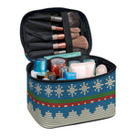 Xmas Penguin Pattern Print Travel Makeup Bag