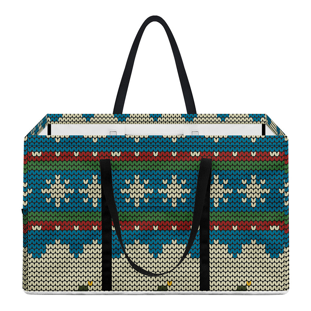 Xmas Penguin Pattern Print Utility Tote Bag
