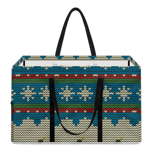 Xmas Penguin Pattern Print Utility Tote Bag