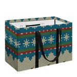 Xmas Penguin Pattern Print Utility Tote Bag