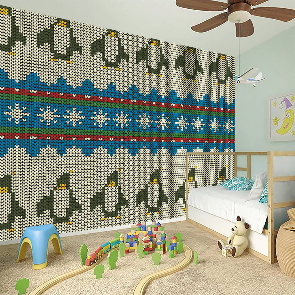 Xmas Penguin Pattern Print Wall Sticker
