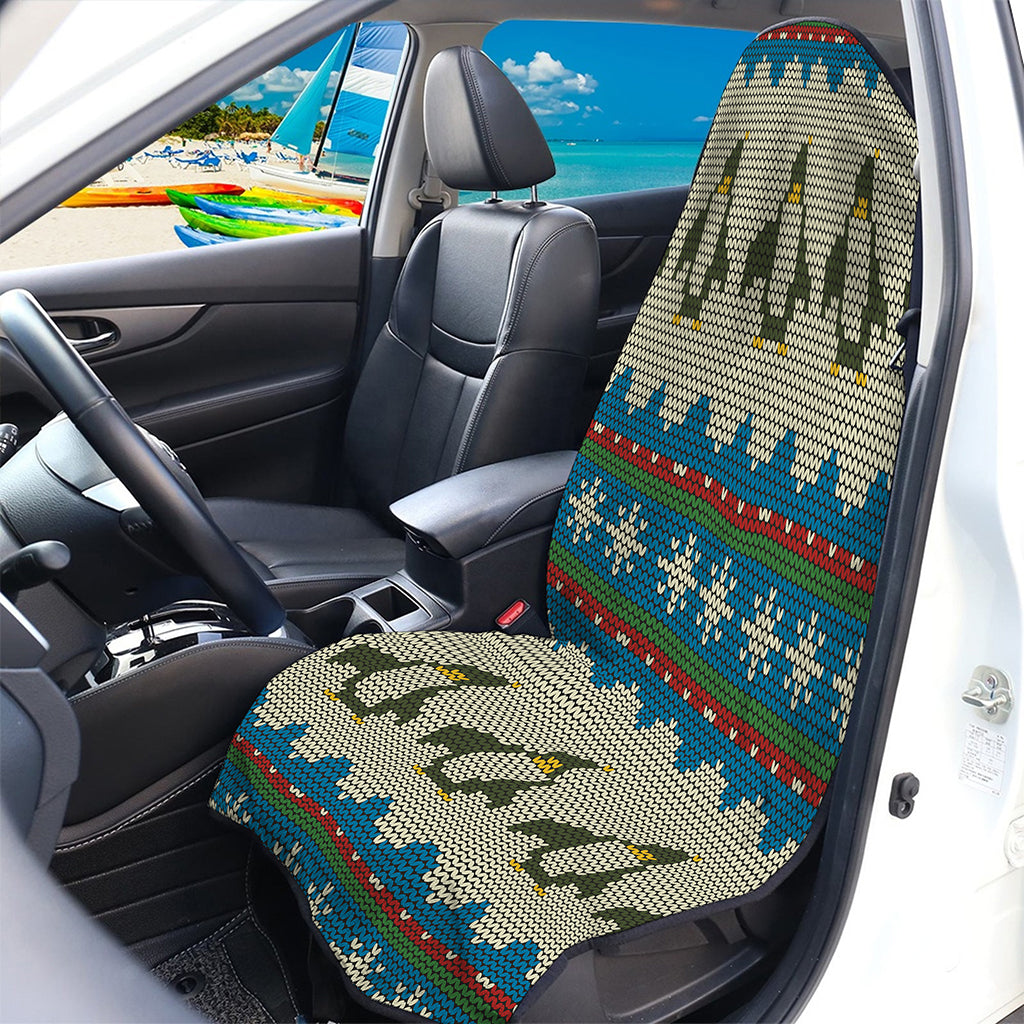 Xmas Penguin Pattern Print Waterproof Car Seat Cover