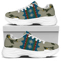 Xmas Penguin Pattern Print White Chunky Shoes