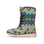 Xmas Penguin Pattern Print Winter Boots