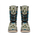 Xmas Penguin Pattern Print Winter Boots