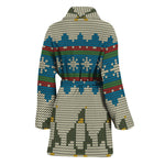 Xmas Penguin Pattern Print Women's Bathrobe