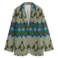 Xmas Penguin Pattern Print Women's Blazer