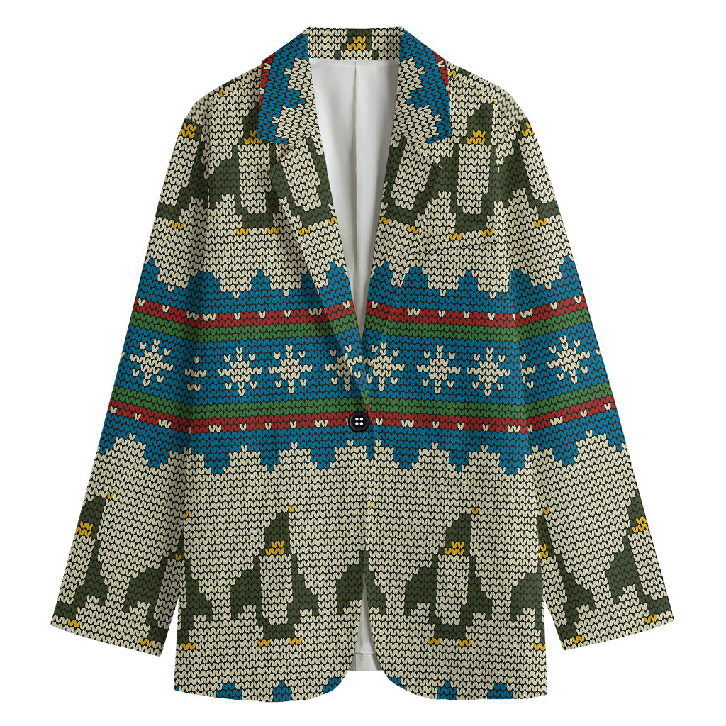 Xmas Penguin Pattern Print Women's Blazer