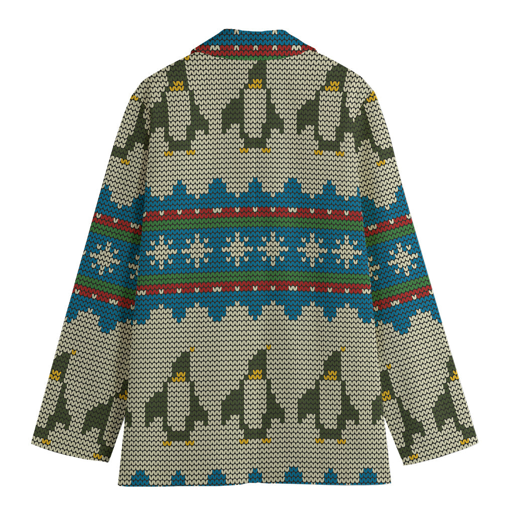 Xmas Penguin Pattern Print Women's Blazer