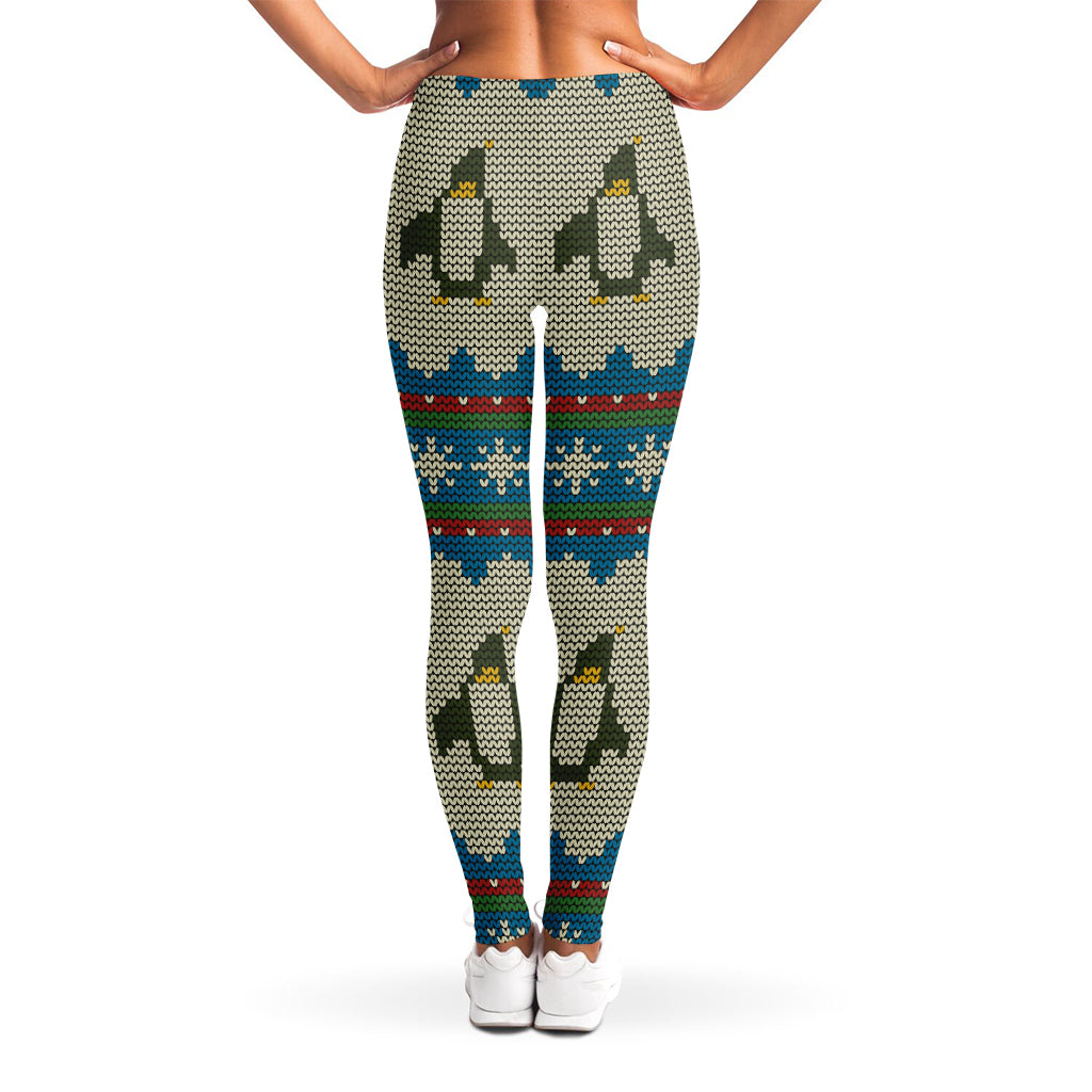 Xmas Penguin Pattern Print Women's Leggings