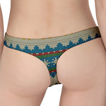 Xmas Penguin Pattern Print Women's Thong