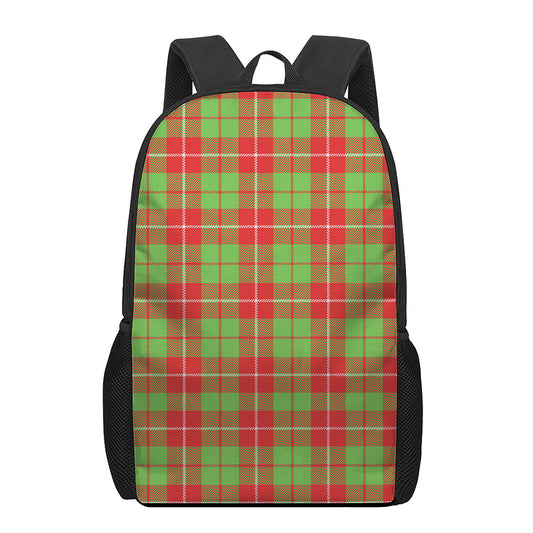 Xmas Plaid Pattern Print 17 Inch Backpack