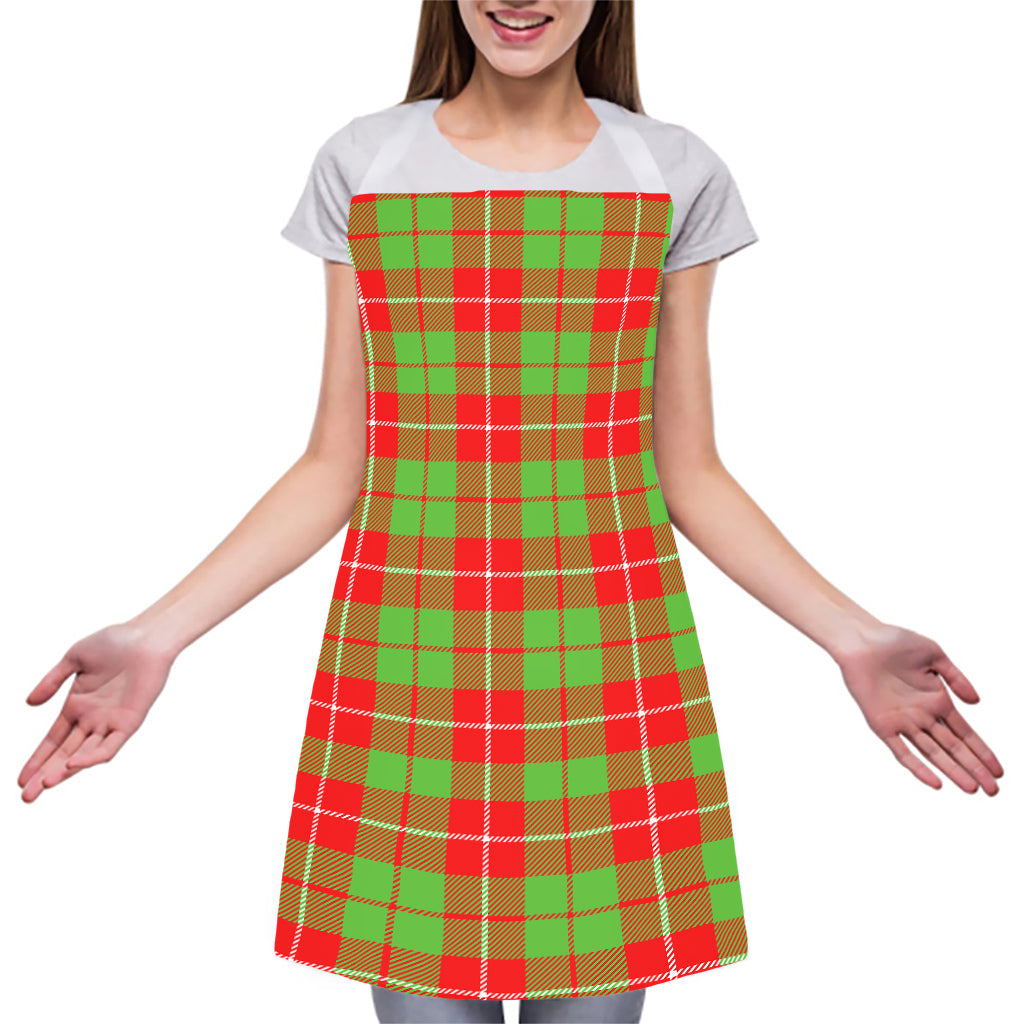 Xmas Plaid Pattern Print Adjustable Apron