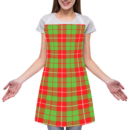Xmas Plaid Pattern Print Adjustable Apron