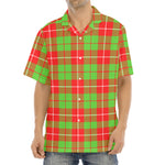 Xmas Plaid Pattern Print Aloha Shirt
