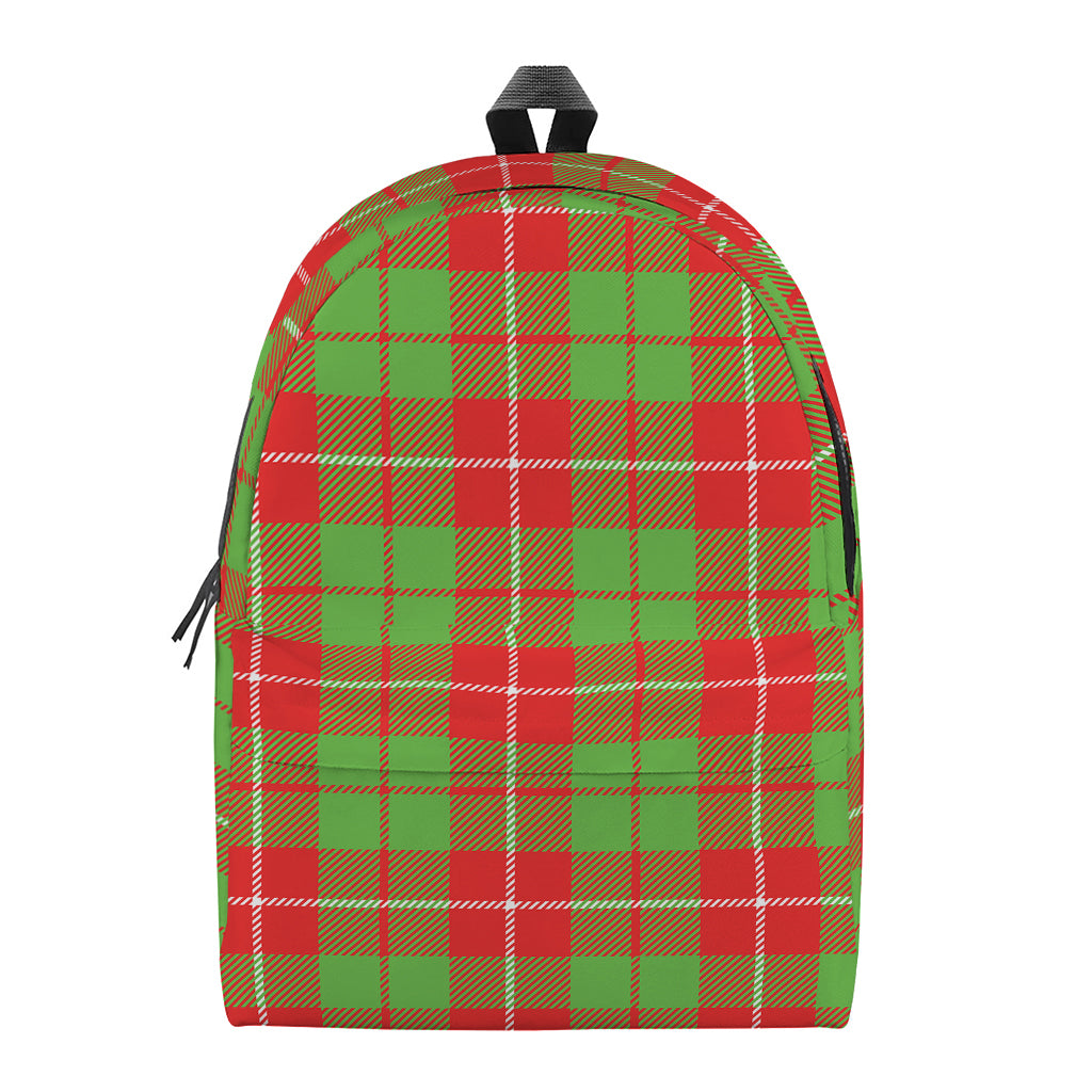 Xmas Plaid Pattern Print Backpack