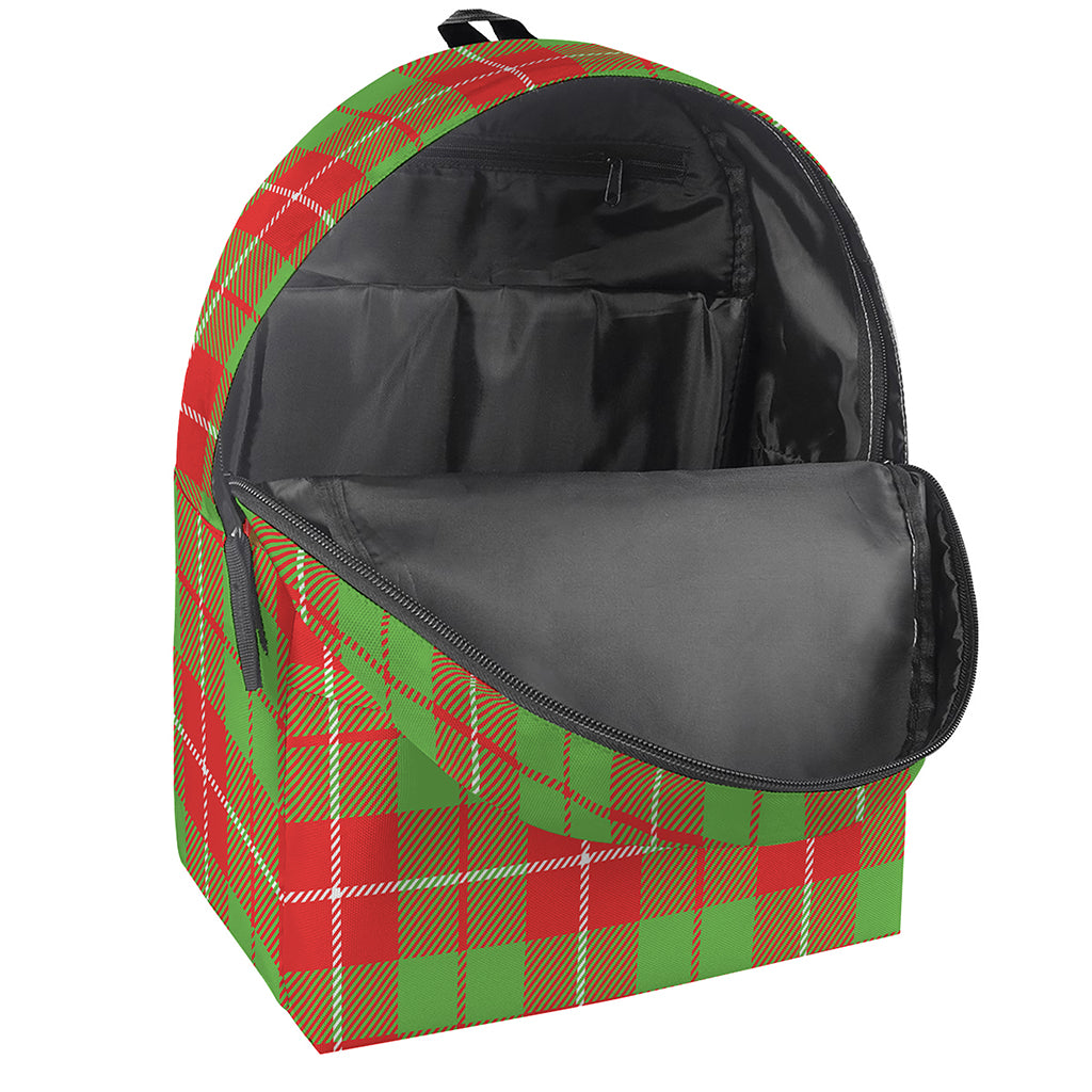 Xmas Plaid Pattern Print Backpack