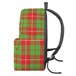 Xmas Plaid Pattern Print Backpack