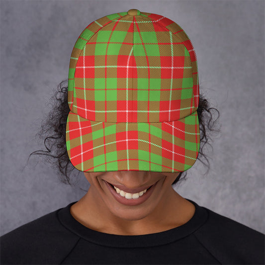 Xmas Plaid Pattern Print Baseball Cap
