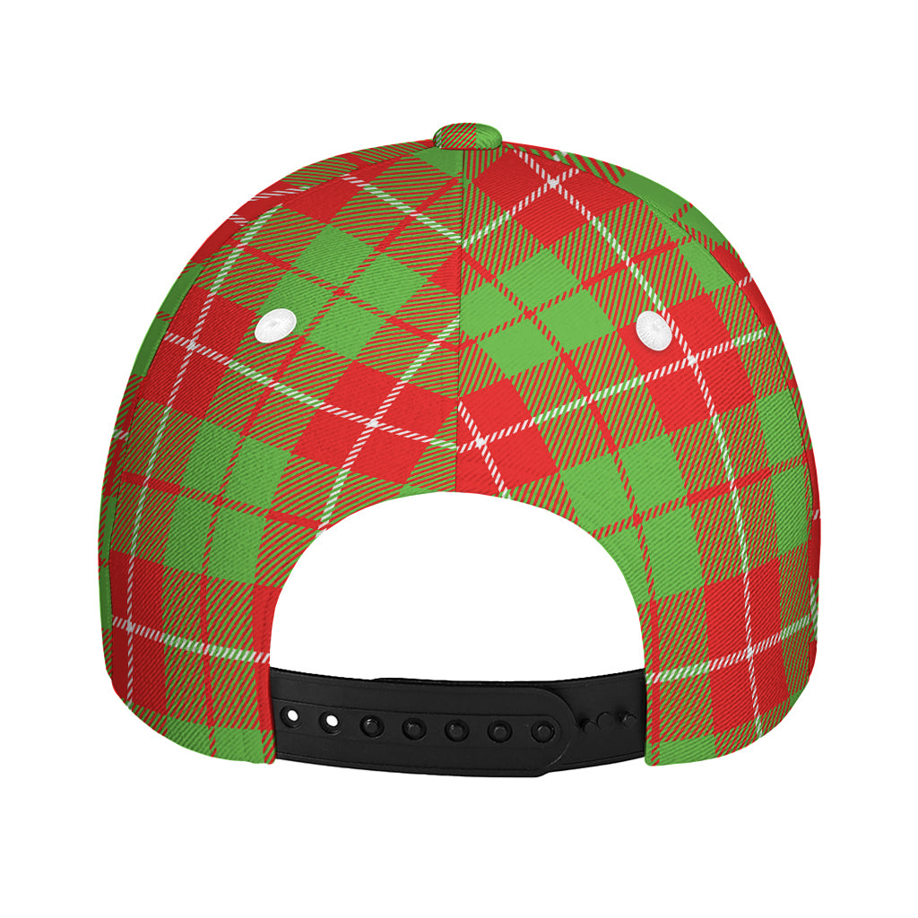 Xmas Plaid Pattern Print Baseball Cap