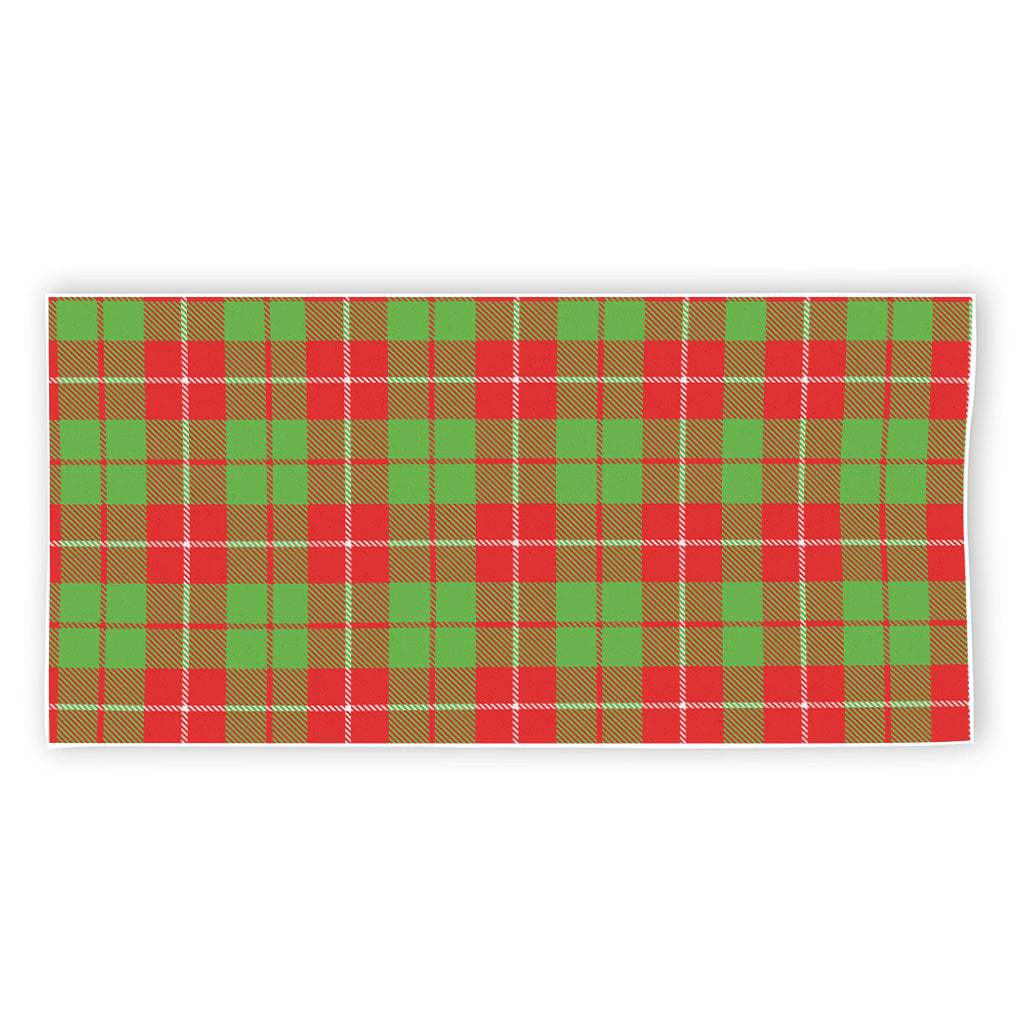 Xmas Plaid Pattern Print Beach Towel