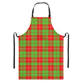 Xmas Plaid Pattern Print Bib Apron With Pocket