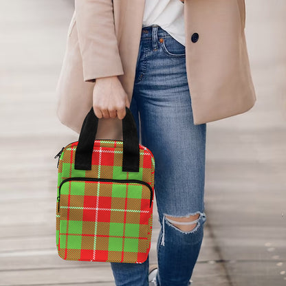 Xmas Plaid Pattern Print Bible Tote Bag