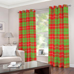 Xmas Plaid Pattern Print Blackout Grommet Curtains