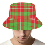 Xmas Plaid Pattern Print Bucket Hat