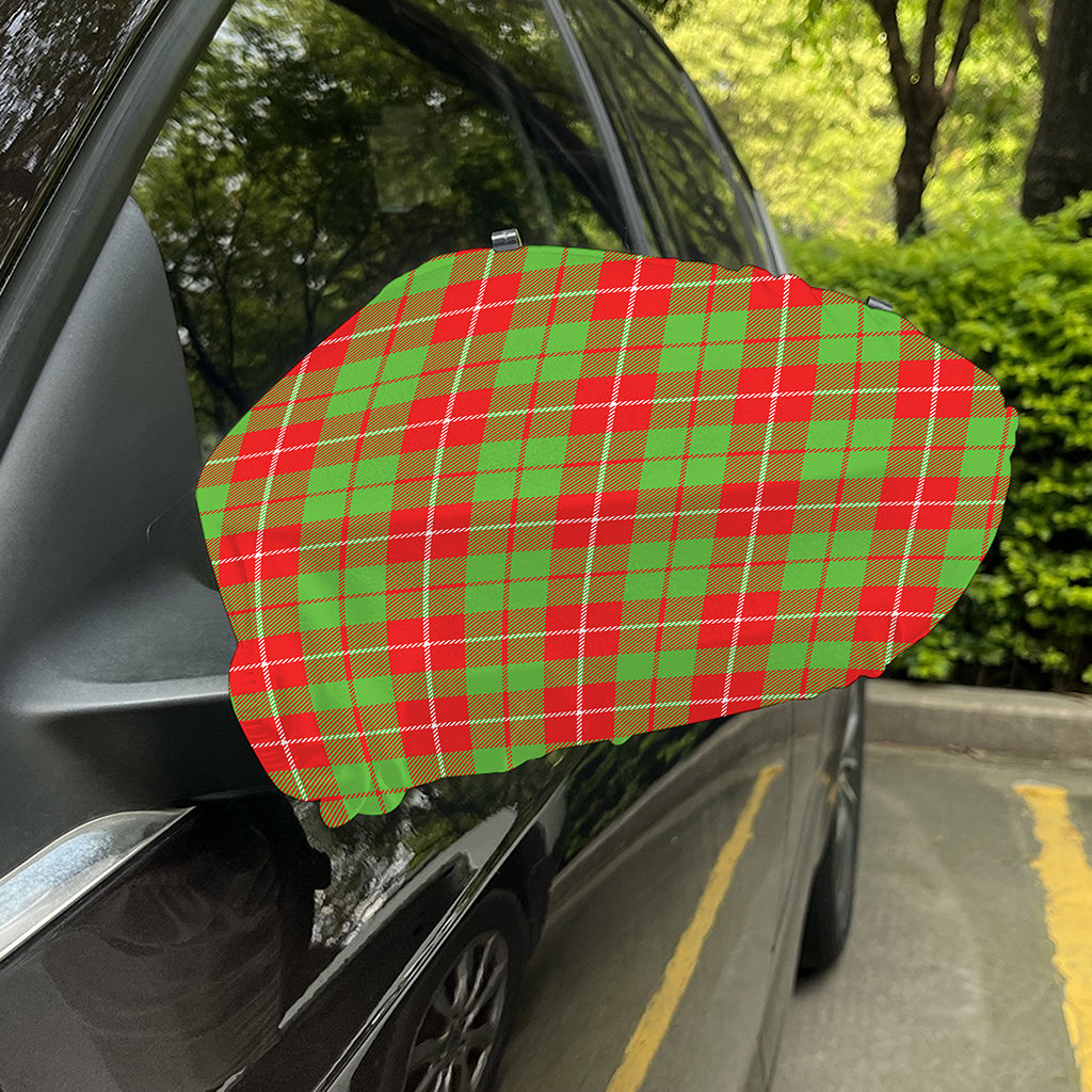 Xmas Plaid Pattern Print Car Side Mirror Covers