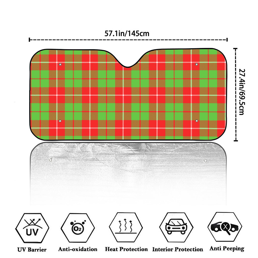 Xmas Plaid Pattern Print Car Windshield Sun Shade