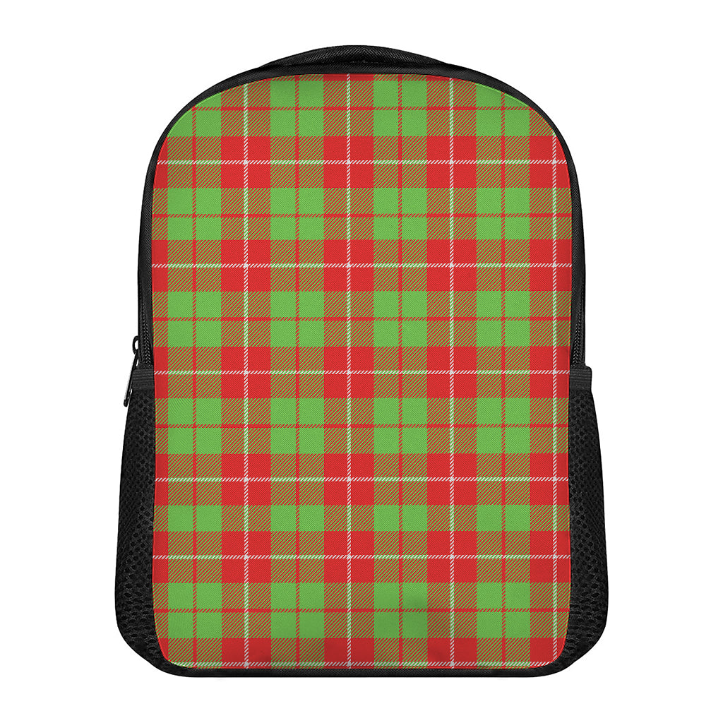 Xmas Plaid Pattern Print Casual Backpack