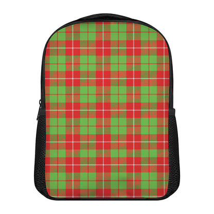 Xmas Plaid Pattern Print Casual Backpack