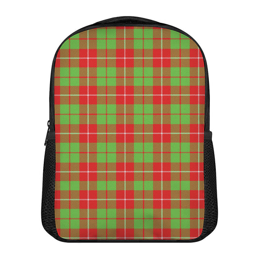 Xmas Plaid Pattern Print Casual Backpack