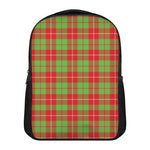 Xmas Plaid Pattern Print Casual Backpack