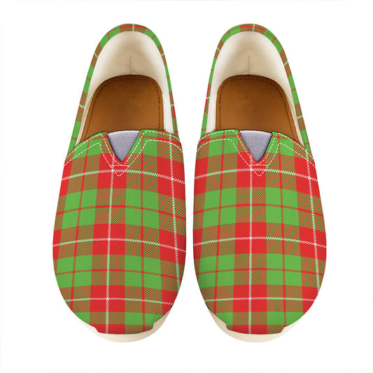 Xmas Plaid Pattern Print Casual Shoes