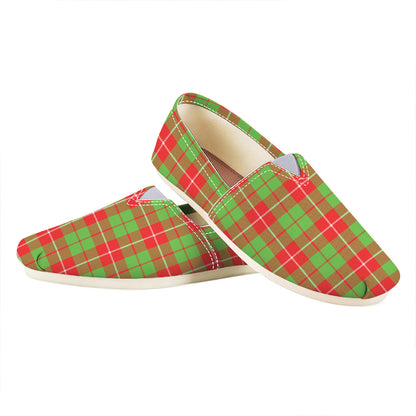 Xmas Plaid Pattern Print Casual Shoes