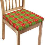 Xmas Plaid Pattern Print Chair Cushion Cover