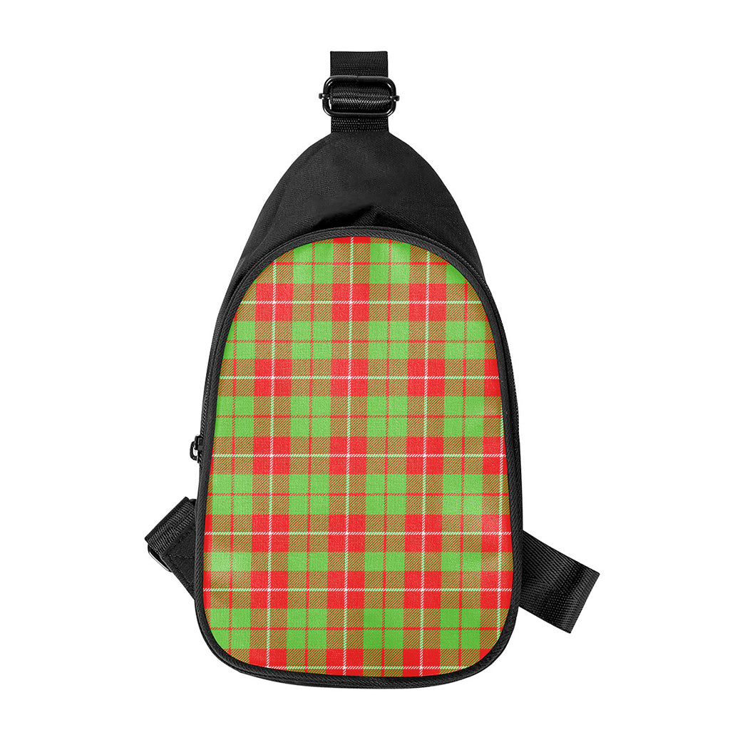 Xmas Plaid Pattern Print Chest Bag