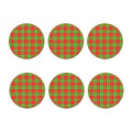 Xmas Plaid Pattern Print Coaster Set