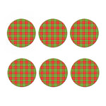Xmas Plaid Pattern Print Coaster Set