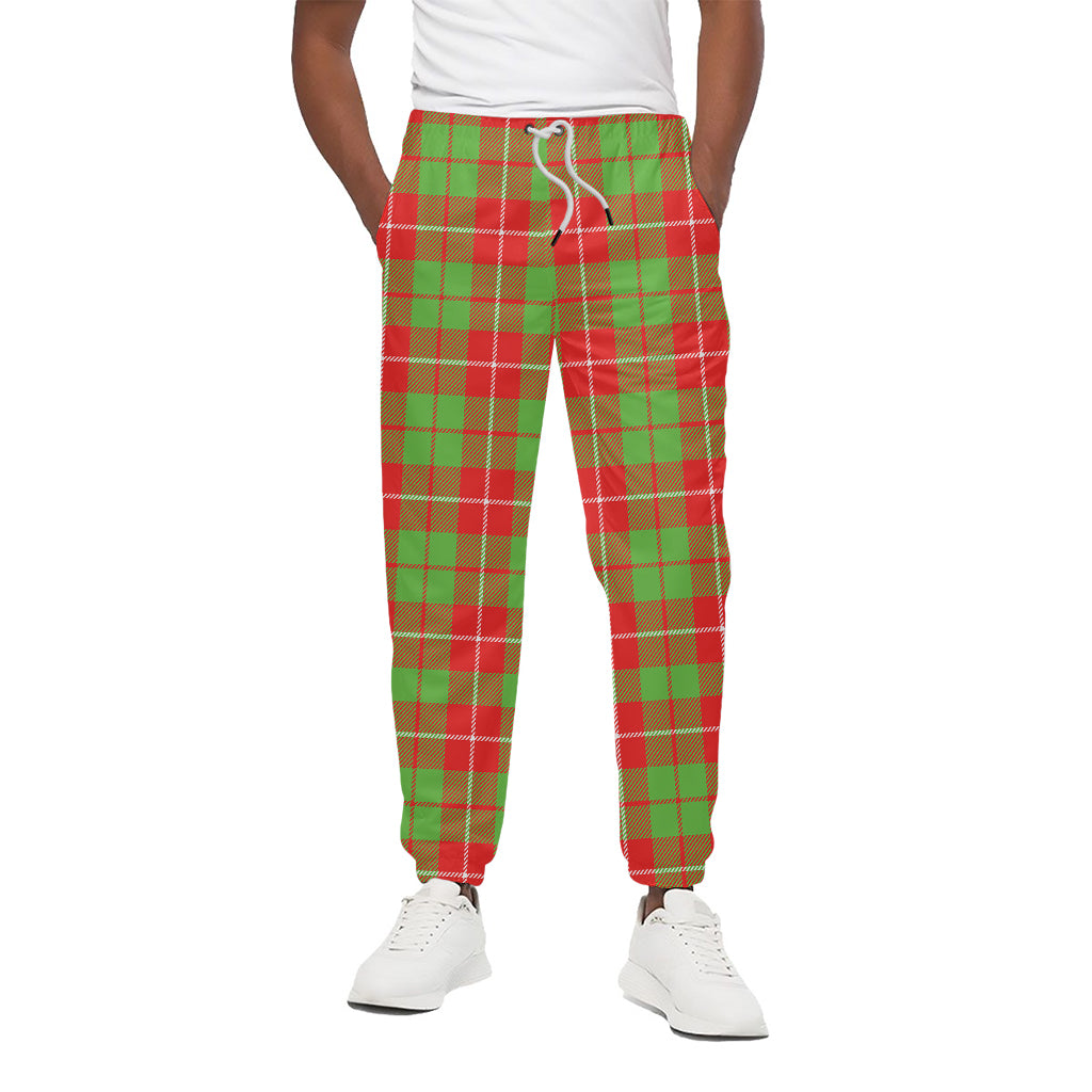 Xmas Plaid Pattern Print Cotton Pants