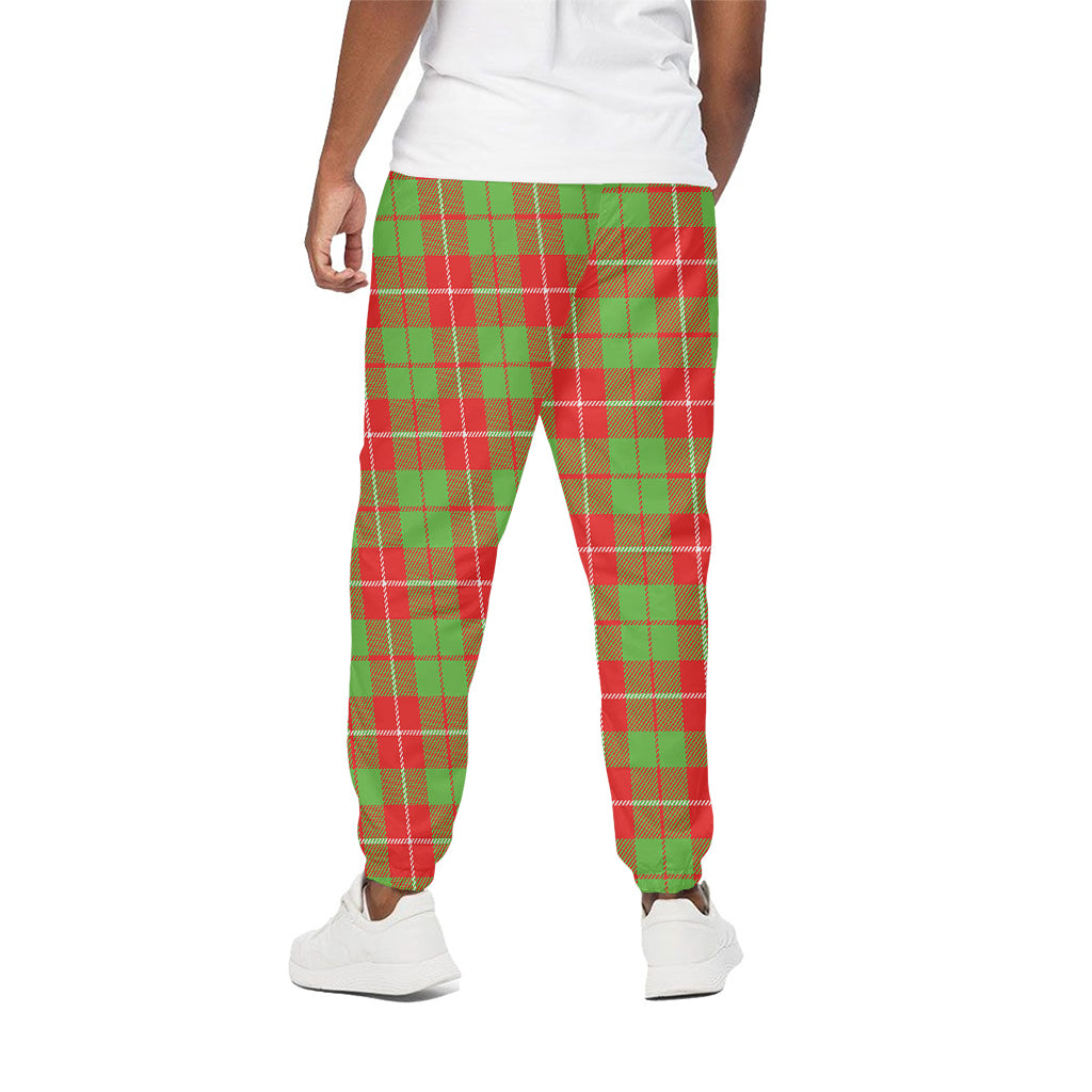 Xmas Plaid Pattern Print Cotton Pants