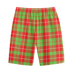 Xmas Plaid Pattern Print Cotton Shorts