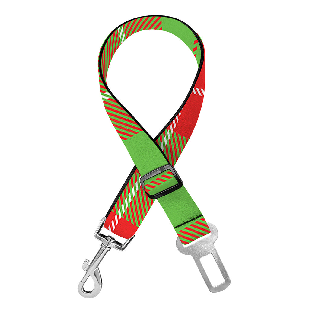 Xmas Plaid Pattern Print Dog Seat Belt