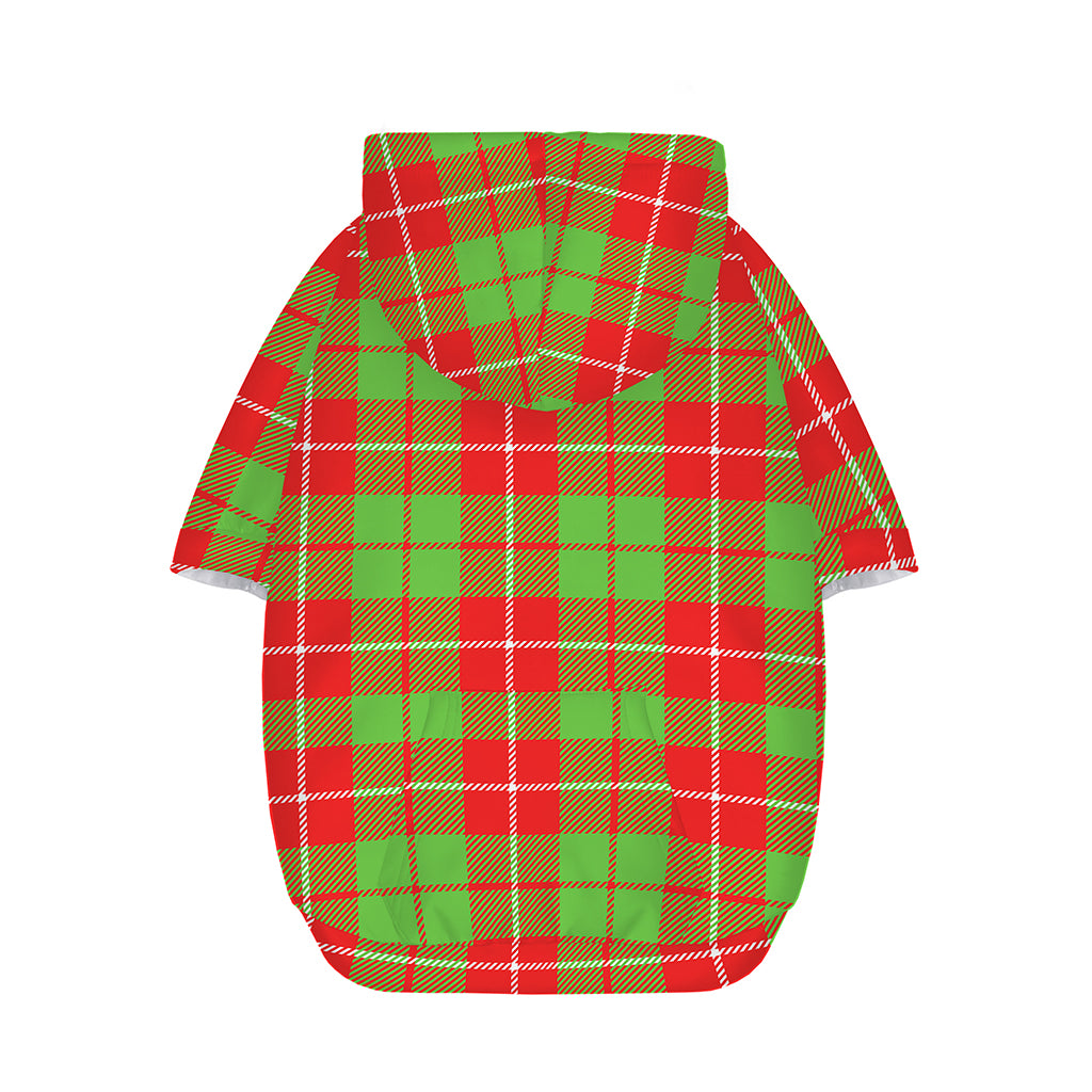 Xmas Plaid Pattern Print Dog Zip Up Hoodie