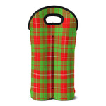 Xmas Plaid Pattern Print Double Neoprene Wine Tote